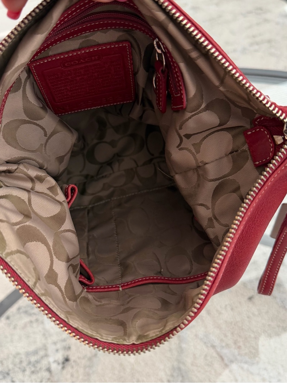 Coach vintage red Leather Shoulder Bag 9326 - Picture 6 of 8